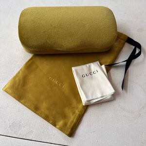 Yellow velvet Gucci sunglasses case